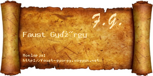 Faust György névjegykártya